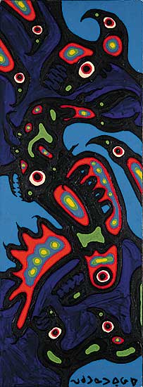 #753 ~ Morrisseau - Untitled - Bird and Fish Figures
