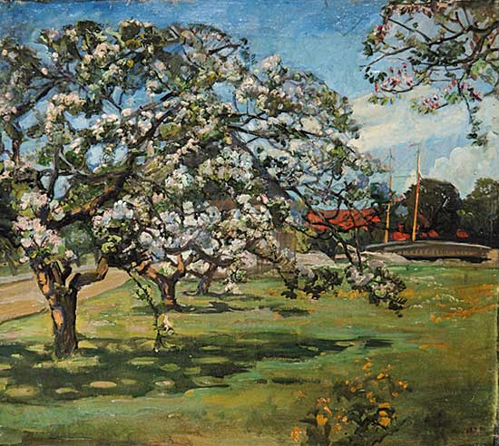 #467 ~ School - Untitled - Cherry Trees in Bloom