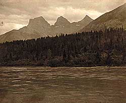#257 ~ Pollard - Canmore - The Three Sisters [from the Bow River]