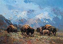 #314 ~ King - Untitled - Buffalo in the Mountains