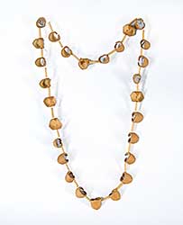 #52 ~ Aller - Untitled - Curled Birch Bark Necklace with Birch Beads on Moose Hide