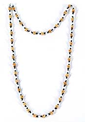 #66 ~ Aller - Untitled - Fish Vertebra with Black and White Beads Necklace
