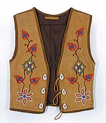 #75 ~ Aller - Untitled - Moose Hide Vest with Antler Buttons and Beads