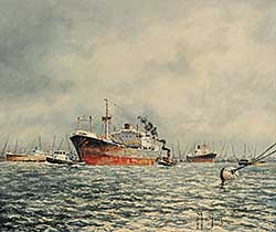 #209 ~ De Jongere - Untitled - Ships in the Rotterdam Harbour