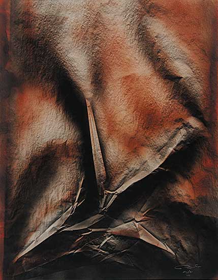 #574 ~ Laslo - Untitled - Abstract in Brown and Black