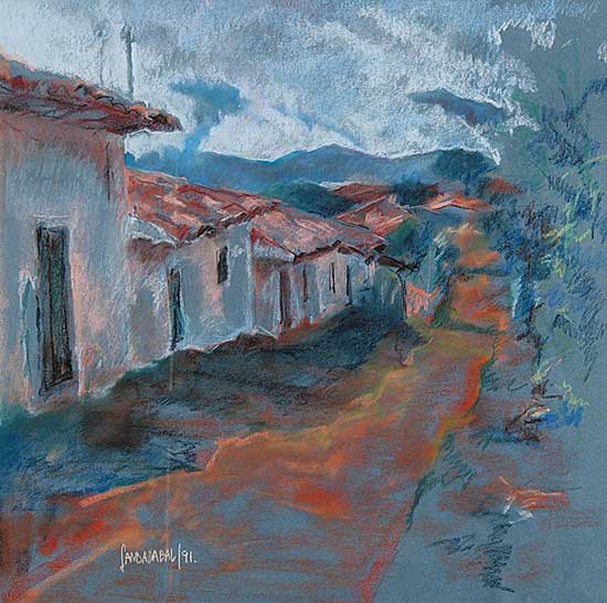 #720 ~ School - Untitled - Houses and Road