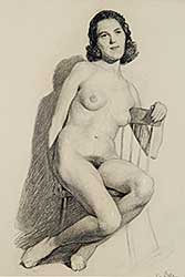 #657 ~ de Lall - Untitled - Nude Figure Study