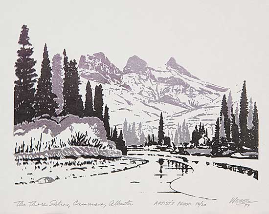#107 ~ Weber - The Three Sisters, Canmore, Alberta  #Artist's Proof 13/20
