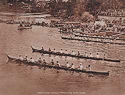 #111 ~ School - Indian Canoes racing on Victoria Day at the Gorge, Victoria