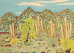 #766 ~ Kerr - Eroding Hills with Suguaros, Mesa, AZ