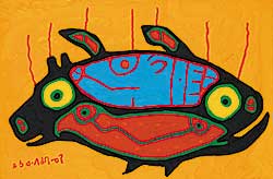 #317.1 ~ Morrisseau - Bear Fish with Spirits