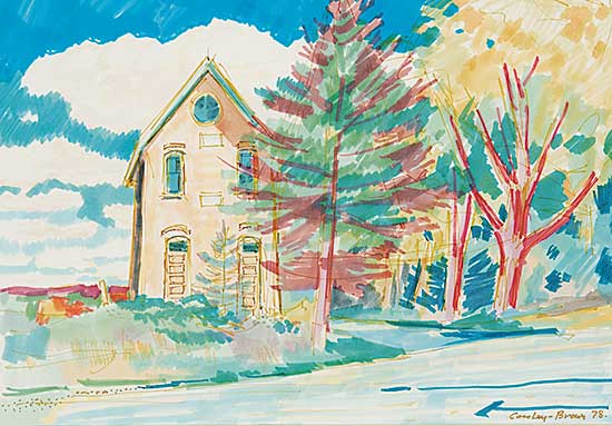 #240 ~ Cowley-Brown - Untitled - House and Trees