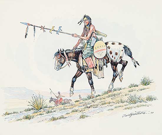 #518 ~ Tailfeathers - Untitled - Indian Warrior '70'