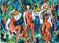 #605 ~ Adamson - Untitled - Colourful Dancers