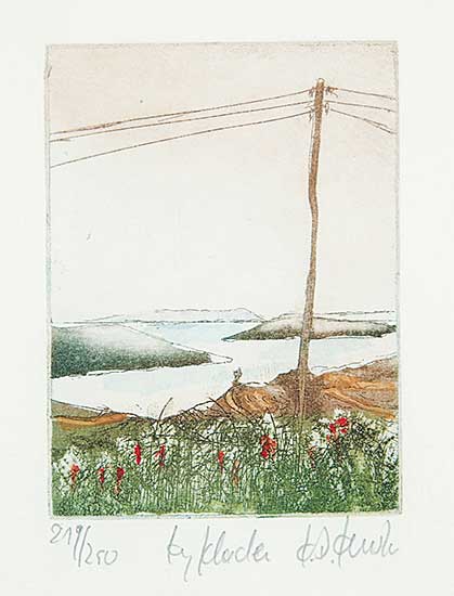 #87 ~ School - Untitled - View of the Bay with Telephone Pole  #219/250