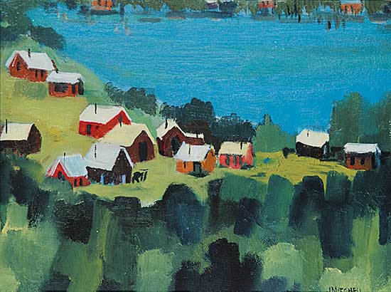 #77 ~ Mitchell - Untitled - Houses at the Lake