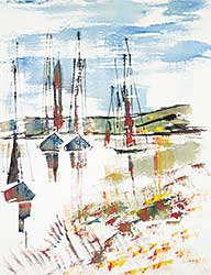 #15 ~ Birdsey - Untitled  - Four Sailboats
