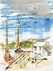 #16 ~ Birdsey - Untitled - Sailboats in Harbour