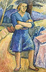 #42 ~ Dean - Untitled - Portrait of Woman in Blue Dress