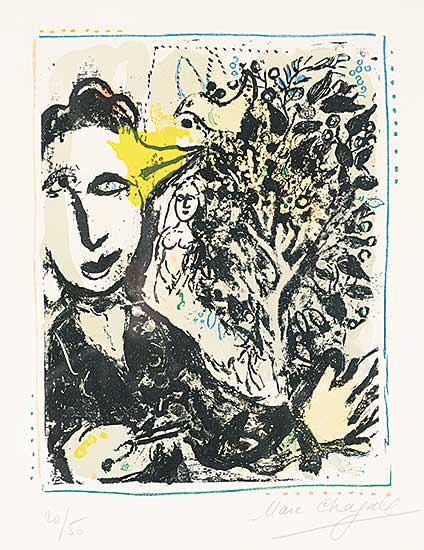 #306 ~ Chagall - L'Oiseau-Peintre, Paris, Fevrier [The Painter Bird]  #20/50