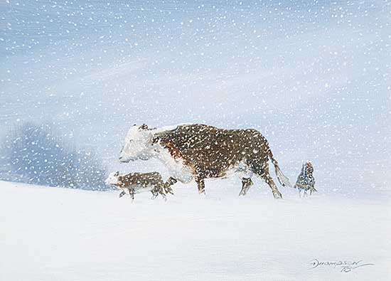 #1390 ~ Thompson - Untitled - Herding Cattle in the Blizzard