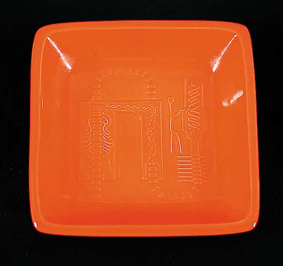 #1624 ~ Lindoe - Untitled - Orange Plate