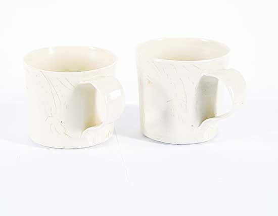 #1660 ~ School - Untitled - Fine White Coffee Cups