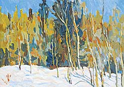 #1398 ~ Van Belkum - Brushes and Evergreens in Snow, Cypress Hills