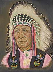 #456.1 ~ Plain Woman - Untitled - Indian Chief with Pink Shirt