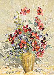#1088 ~ Keirstead - Untitled - Red and Purple Floral Arrangement