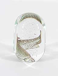 #1439 ~ Klein - Fish and Bubble Paperweight
