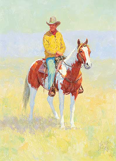 #452 ~ Jones - Untitled - A Cowboy and His Pinto Horse