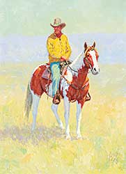 #452 ~ Jones - Untitled - A Cowboy and His Pinto Horse