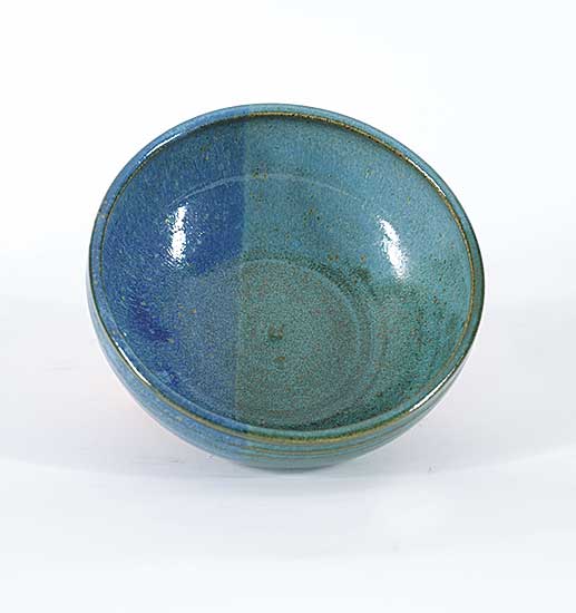 #1214 ~ School - Untitled - Two-tone Blue Bowl
