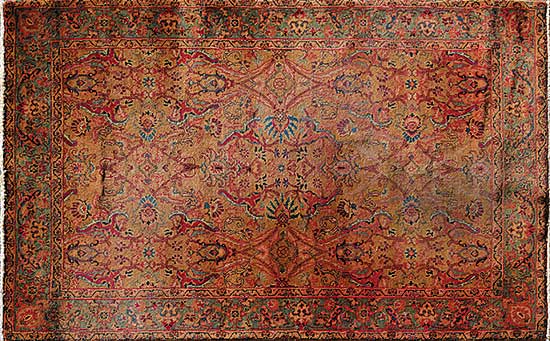 #1215 ~ School - Untitled - Red and Green Rug