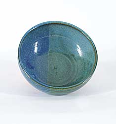 #1214 ~ School - Untitled - Two-tone Blue Bowl