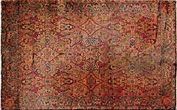 #1215 ~ School - Untitled - Red and Green Rug