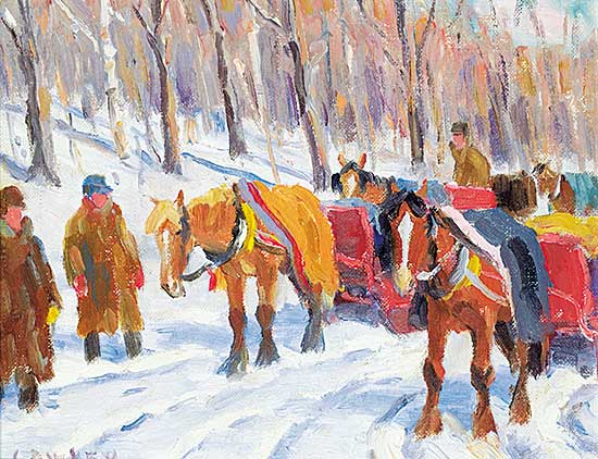#444 ~ Lawley - Untitled - Working Horses in the Snow, Parc du Montreal