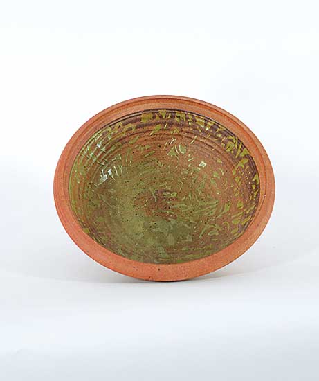 #1088 ~ Drahanchuk - Large Bowl with Green Glaze