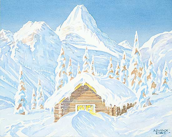 #1164 ~ Jones - Untitled - Cabin in Wintertime