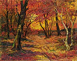 #1038 ~ Bleyenberg - Untitled - Sunset in Autumn Woods
