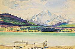 #451 ~ Petley-Jones - May at Jasper, A View of Mount Edith Cavell from Lake Edith