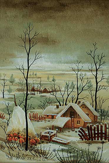 #1037 ~ Cimic - Untitled - Village in Winter