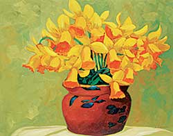 #47 ~ Fournier - Daffodils in Clay Pot