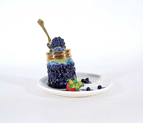 #1030 ~ Cicansky - Untitled - Delectable Dish of Blueberries with a Strawberry Side