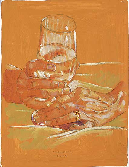#1185 ~ McInnis - Untitled - Hands and Glass