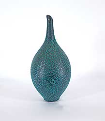 #1066 ~ Fox - Untitled - Turquoise Alligator Skin Vase