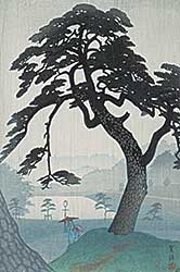 #1123 ~ Kasamatsu - Big Pine Tree in Misty Rain