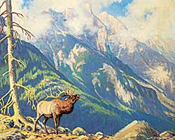 #1158 ~ Lindstrom - Untitled - Elk on the Vista