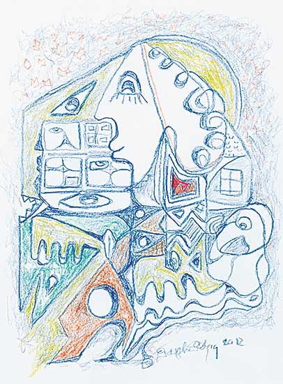 #68 ~ Odjig - Untitled - Figures and Houses